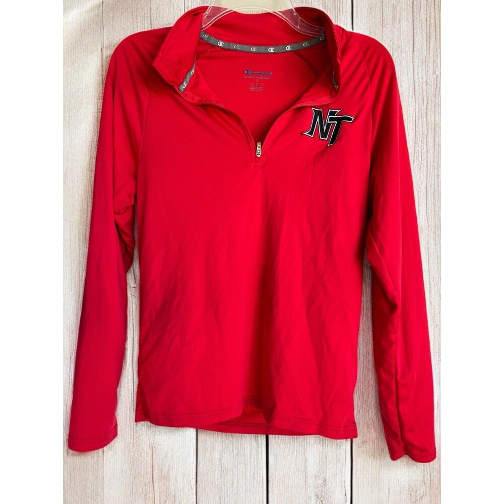 Women’s Northwest Kansas Tech Red 1/4 Zip Champion Sweatshirt Long Sleeve Sm